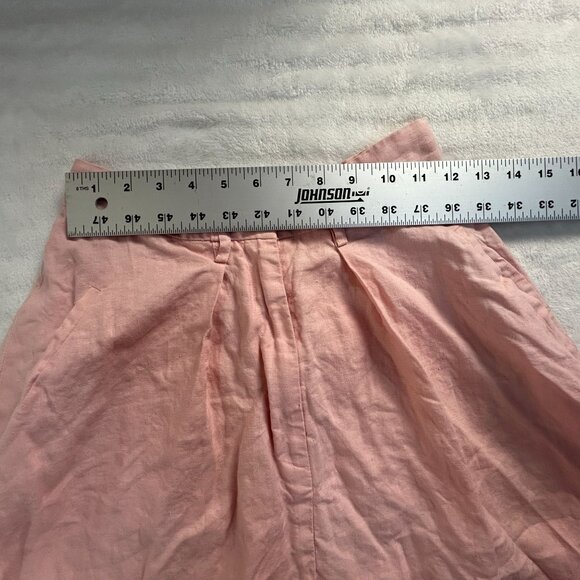 Ralph Lauren Womens 100% Linen A-Line Midi Skirt Size 4 Pink Pockets Casual - Picture 6 of 8